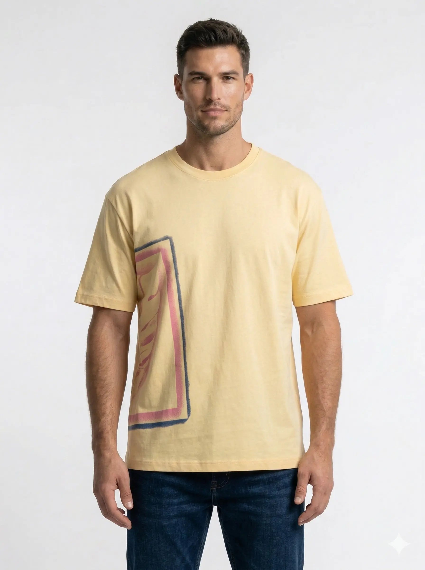 YELLOW ROUND NECK PRINT T-SHIRT Tim Paris