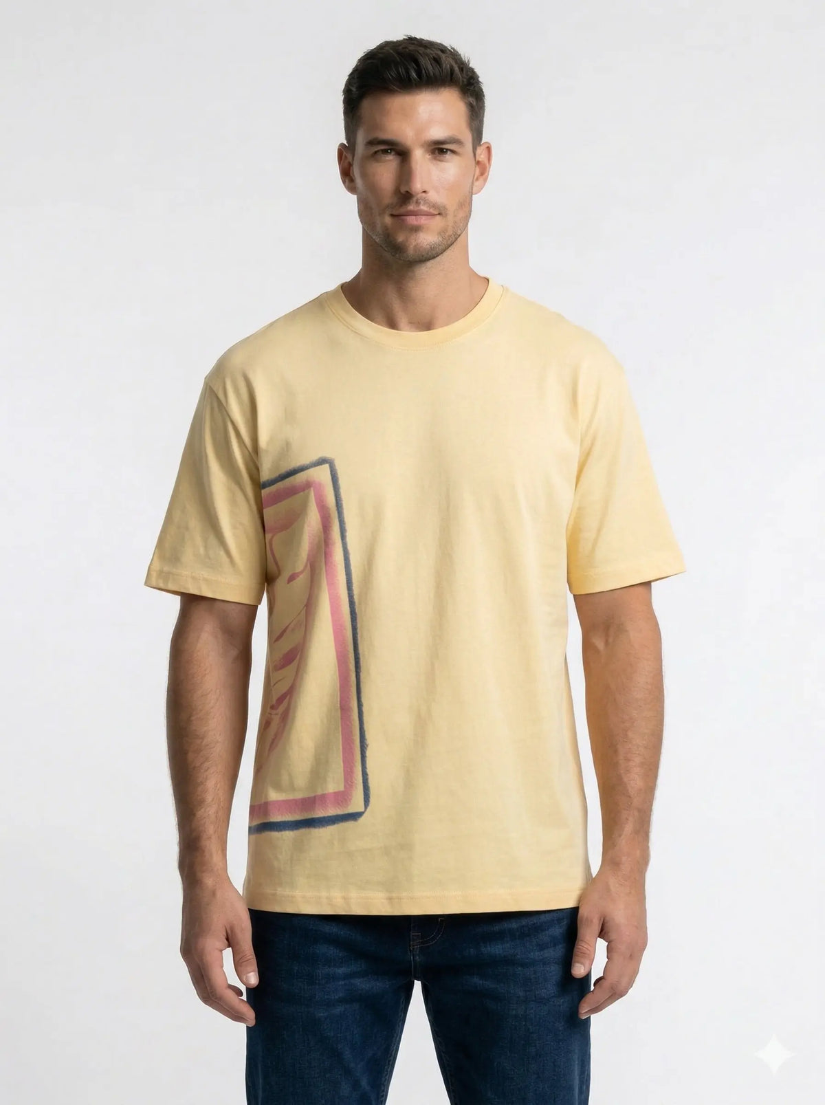 YELLOW ROUND NECK PRINT T-SHIRT Tim Paris