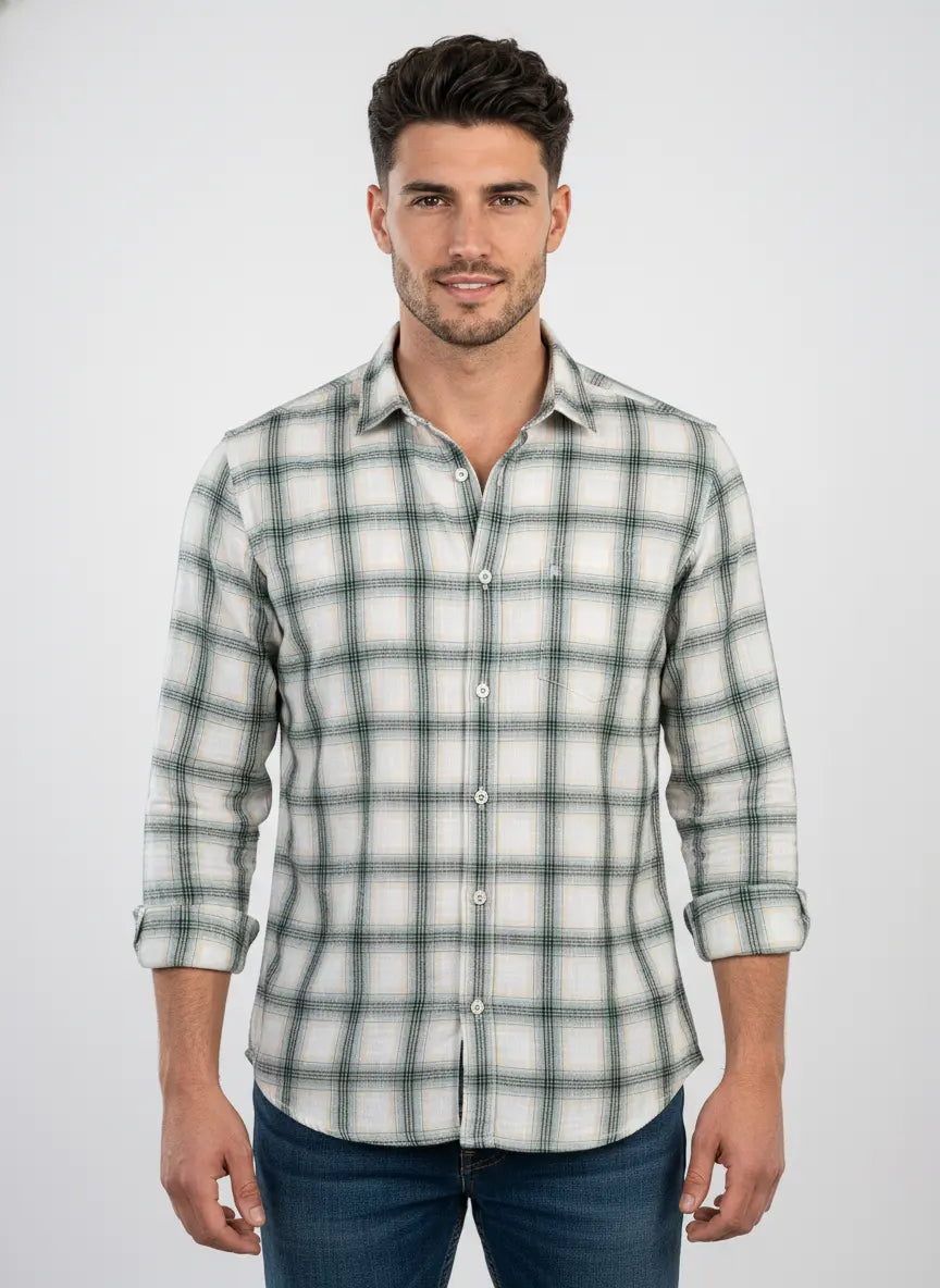 TEAL CHECKS SHIRT Tim Paris