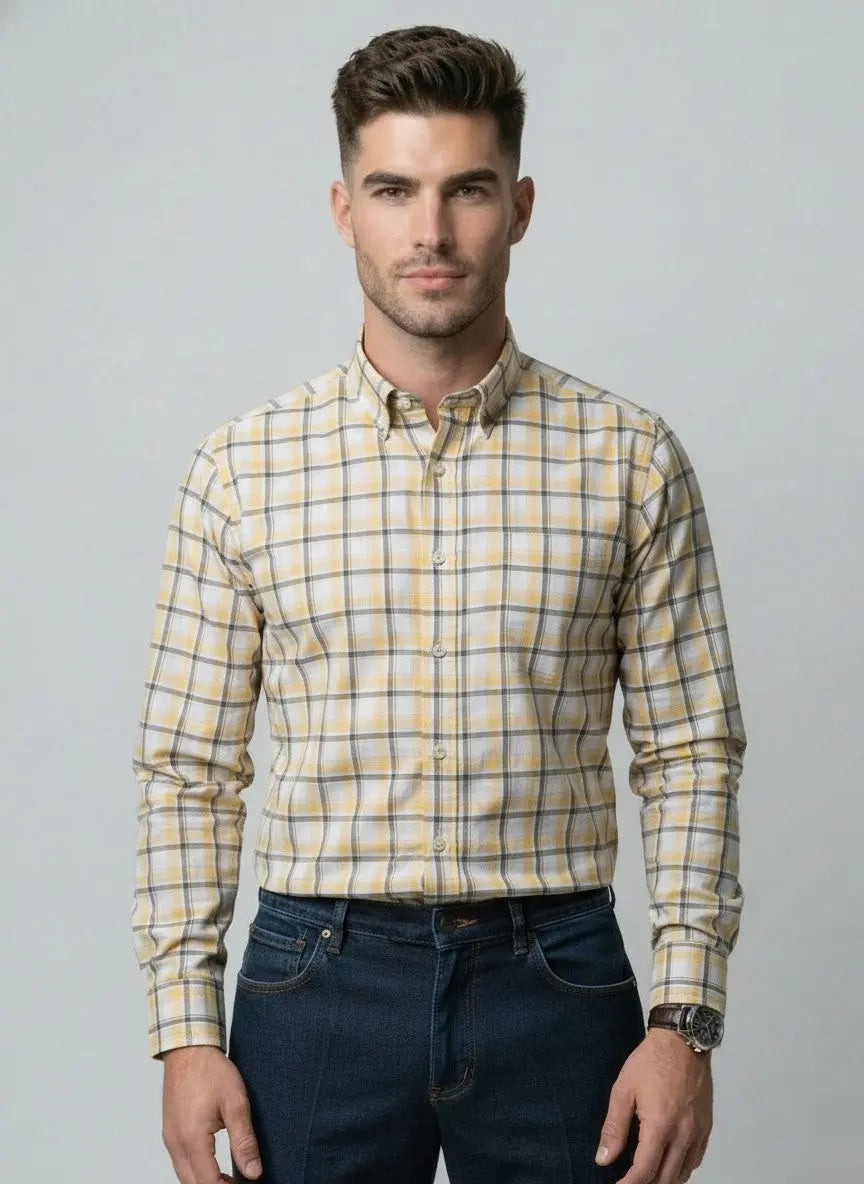 YELLOW CHECKS SHIRT Tim Paris