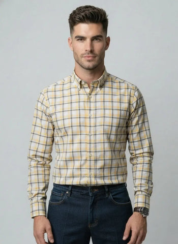 YELLOW CHECKS SHIRT Tim Paris