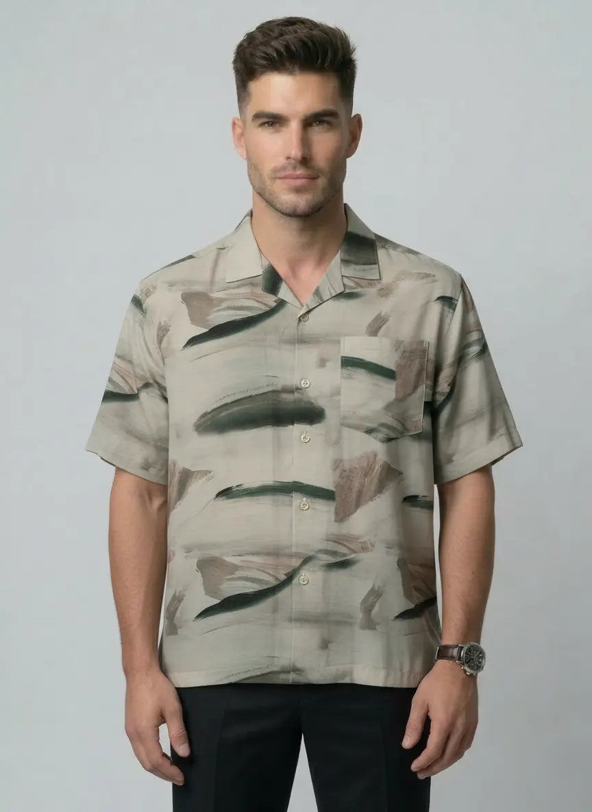 GREEN PRINTED SHIRT Tim Paris