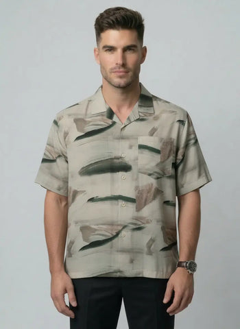 GREEN PRINTED SHIRT Tim Paris