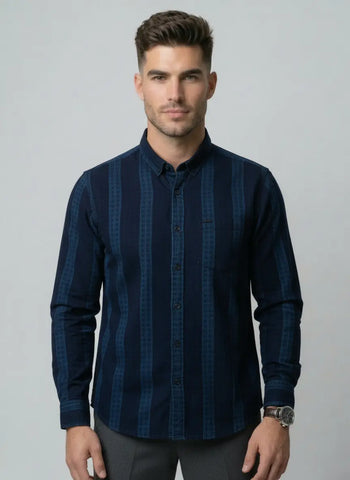 INDIGO STRIPE SHIRT Tim Paris