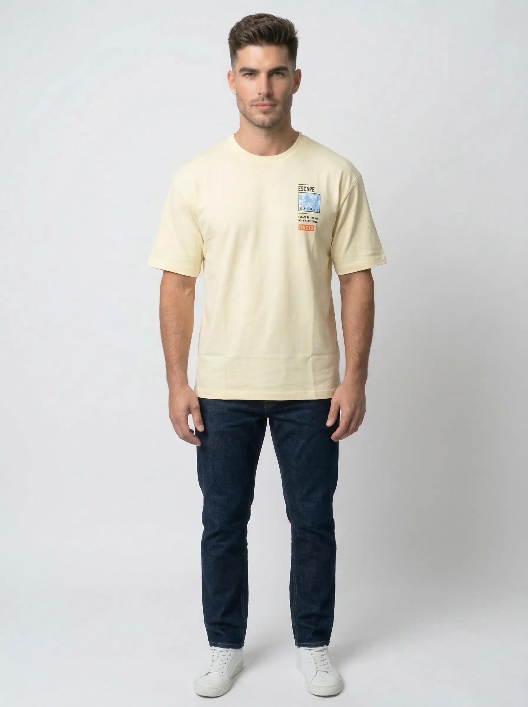 EGRET ROUND NECK PRINT T-SHIRT Tim Paris