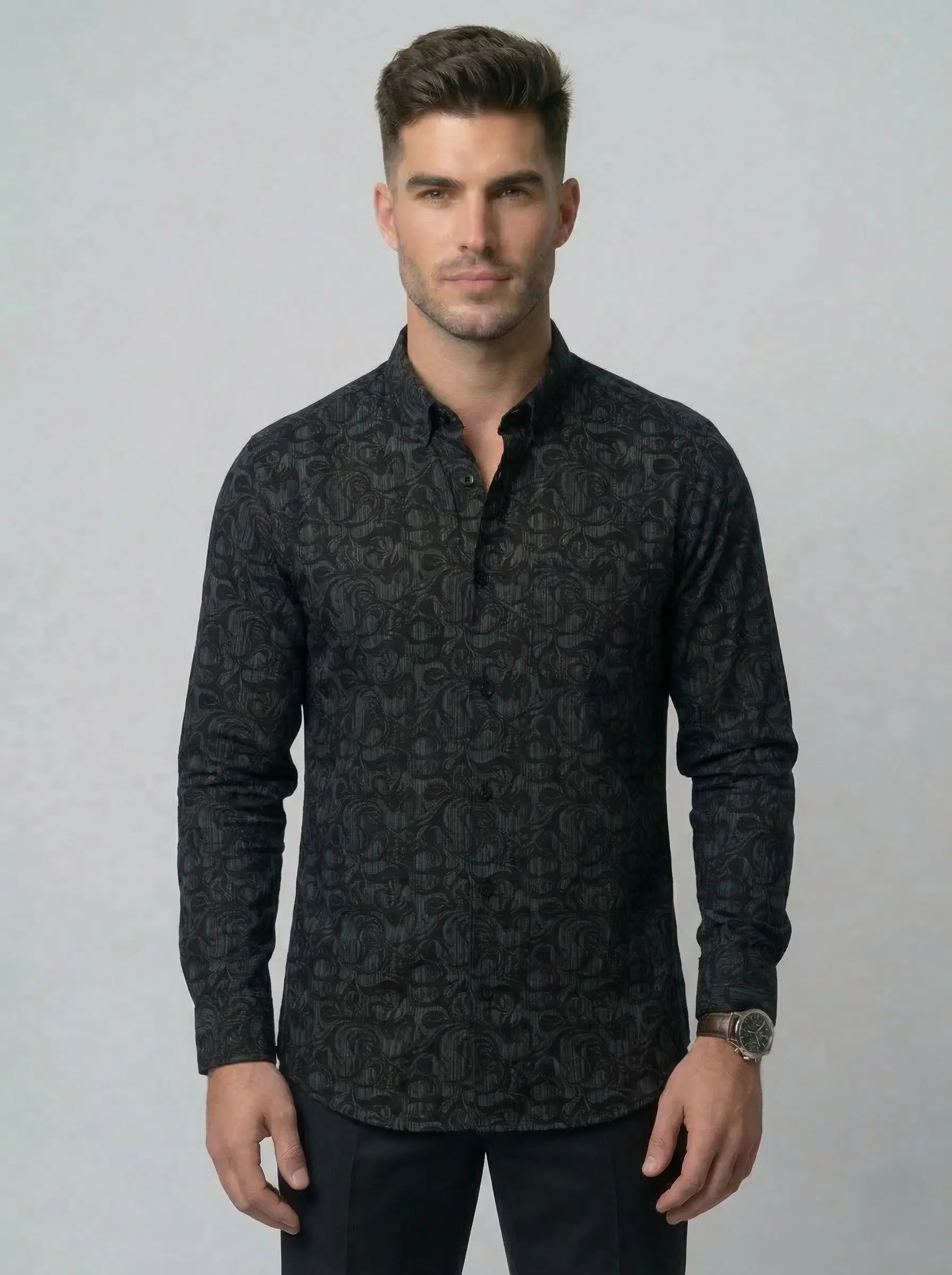 GREEN PRINT SHIRT Tim Paris