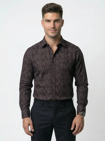 PURPLE PRINT SHIRT Tim Paris