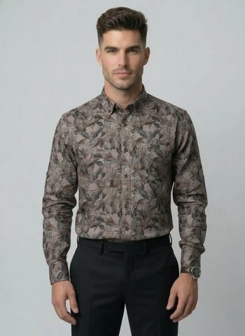 Natural Printed Shirt Tim Paris