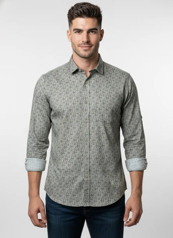 Grey Print Shirt Tim Paris