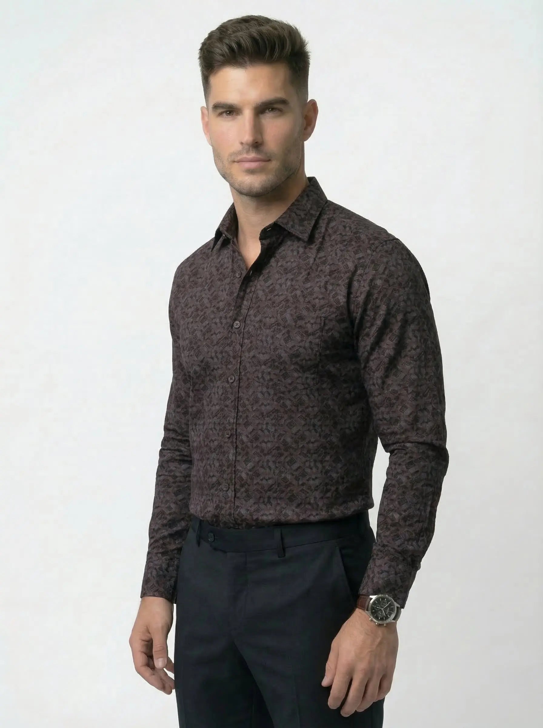 PURPLE PRINT SHIRT Tim Paris