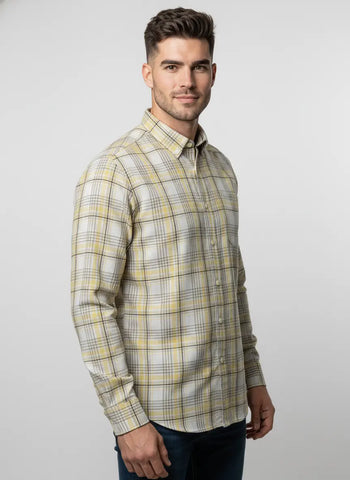 Yellow Checks Colour Shirt Tim Paris