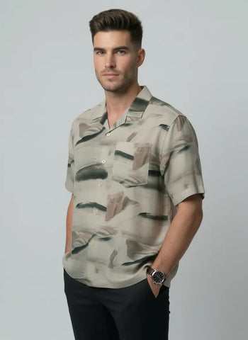 GREEN PRINTED SHIRT Tim Paris