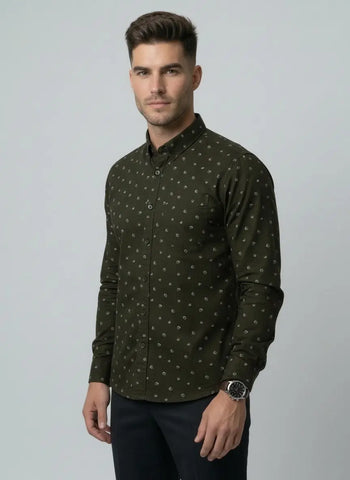 Green Printed Shirt Tim Paris