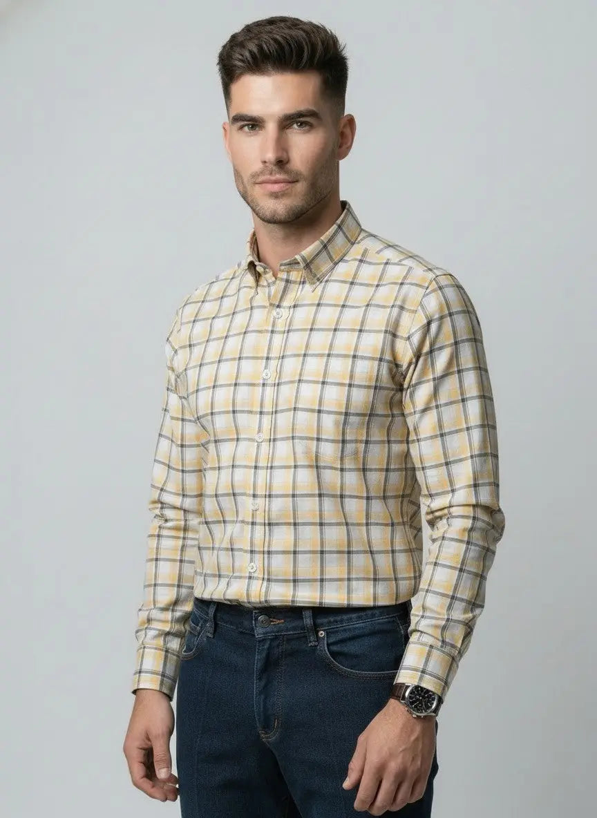 YELLOW CHECKS SHIRT Tim Paris