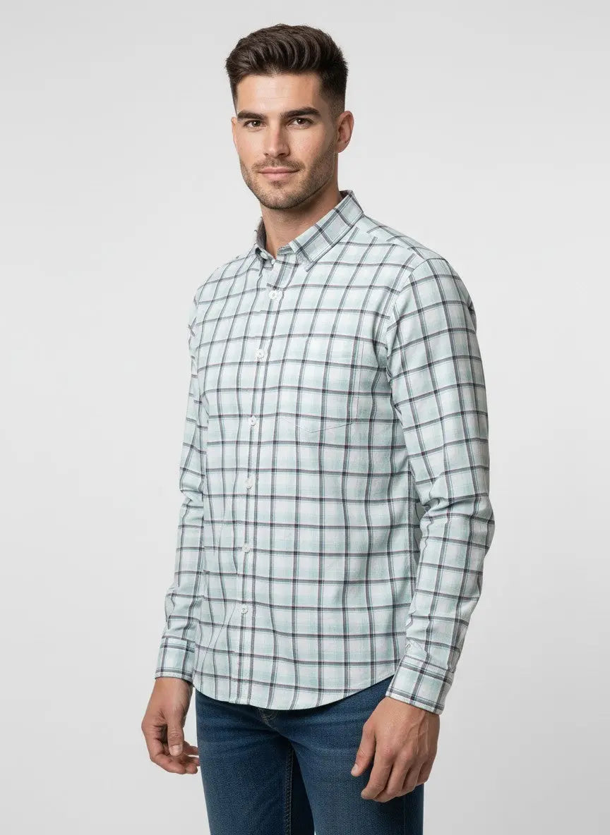 TEAL CHECKS SHIRT Tim Paris