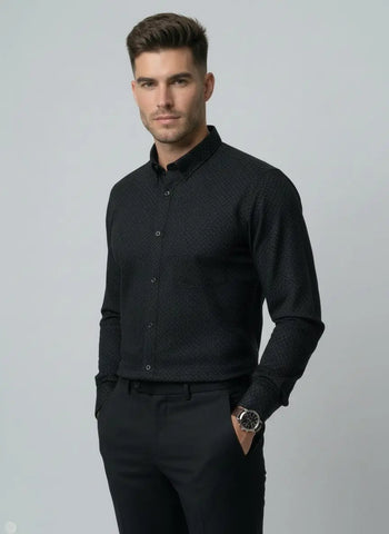 Black Print Printed Shirt Tim Paris