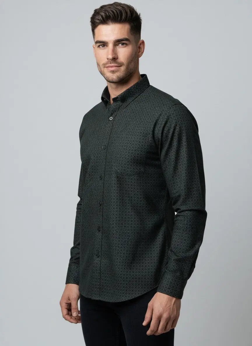 Green Print Shirt Tim Paris