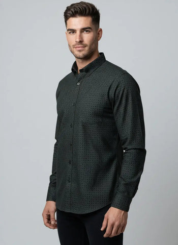 Green Print Shirt Tim Paris