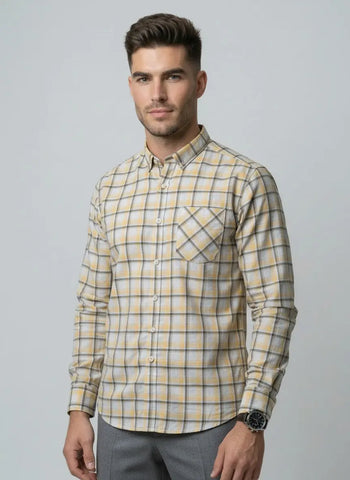 YELLOW CHECKS SHIRT Tim Paris