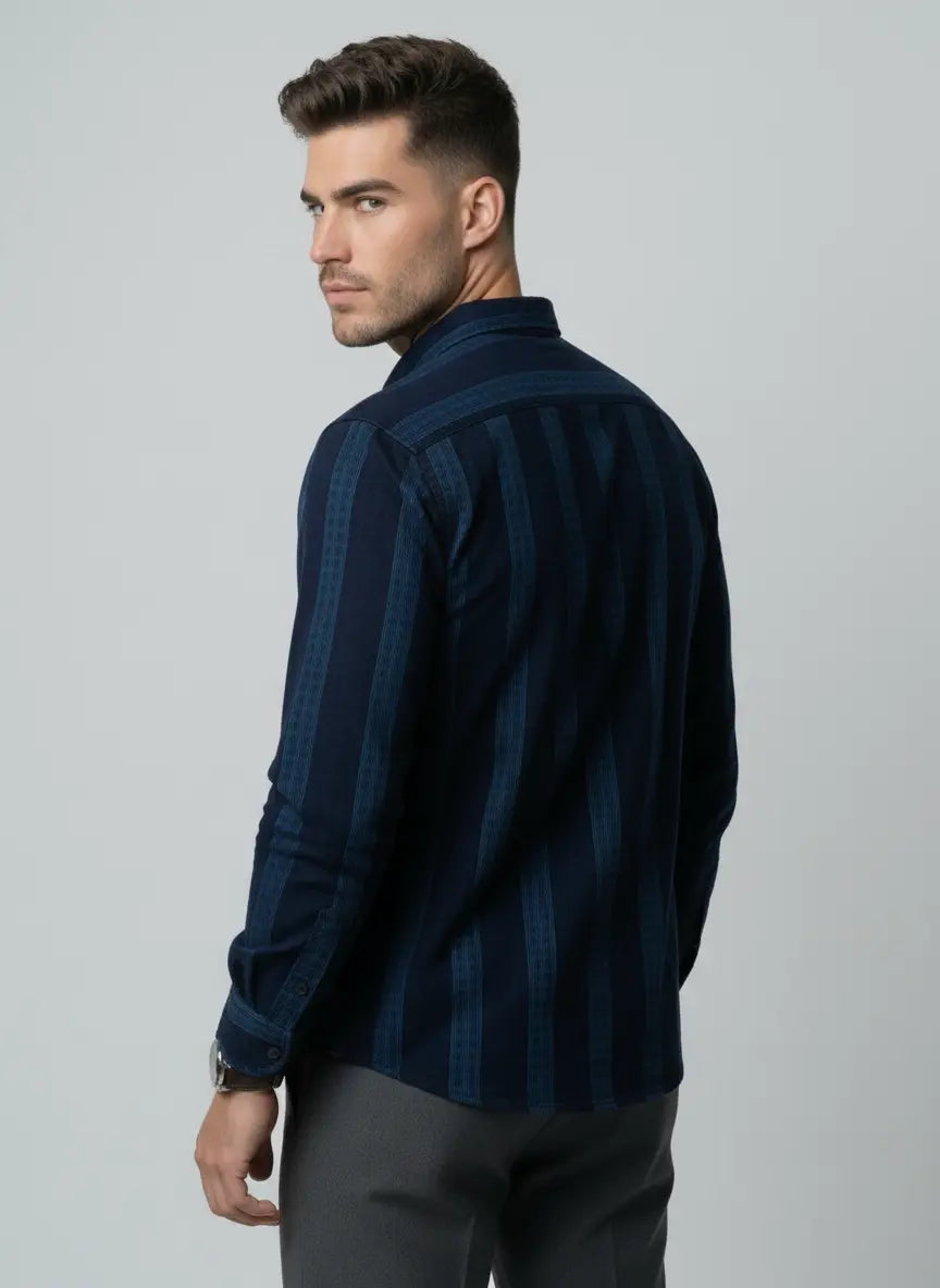 INDIGO STRIPE SHIRT Tim Paris