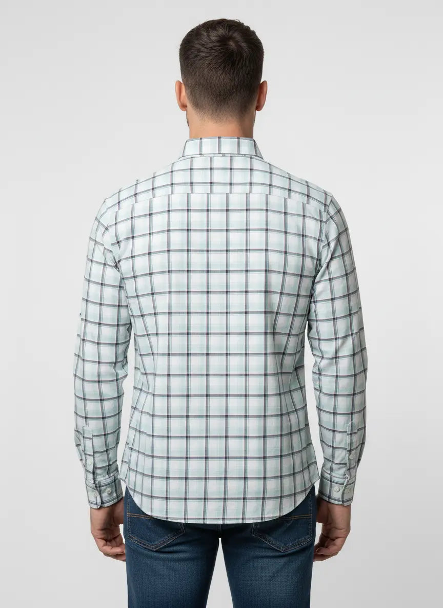 TEAL CHECKS SHIRT Tim Paris