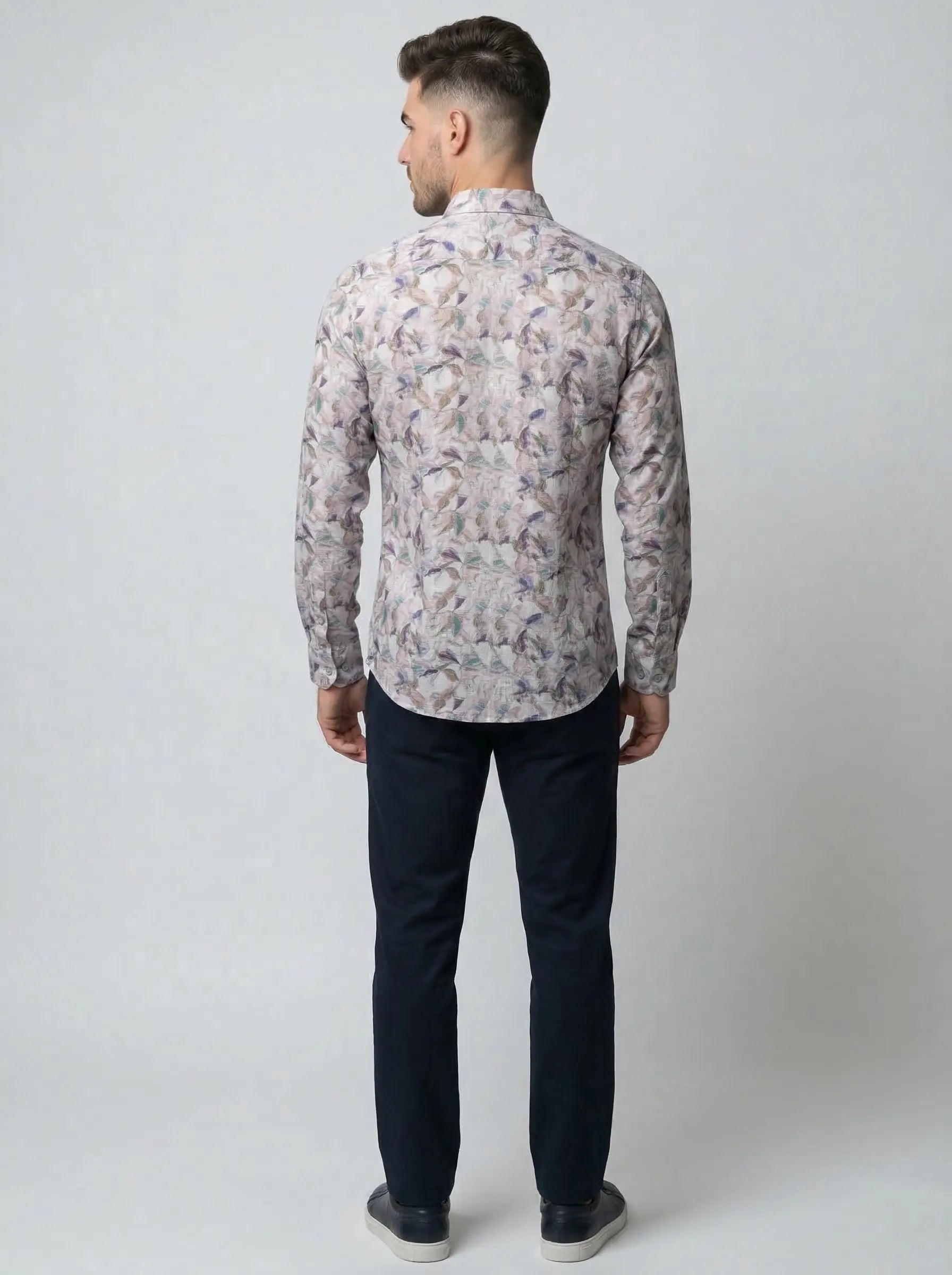 Grey Print Shirt Tim Paris
