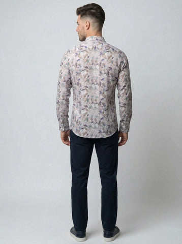 Grey Print Shirt Tim Paris