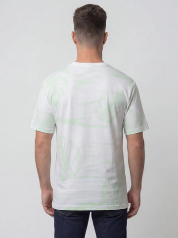 WHITE ROUND NECK AOP PRINT T-SHIRT Tim Paris