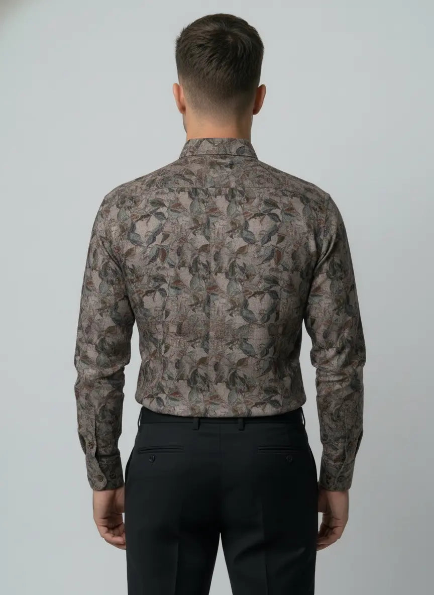 Natural Printed Shirt Tim Paris
