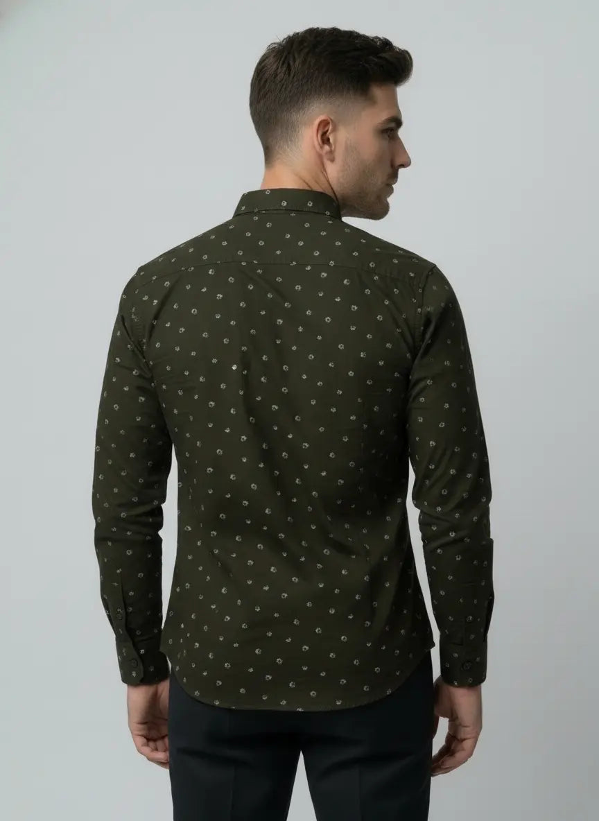 Green Printed Shirt Tim Paris
