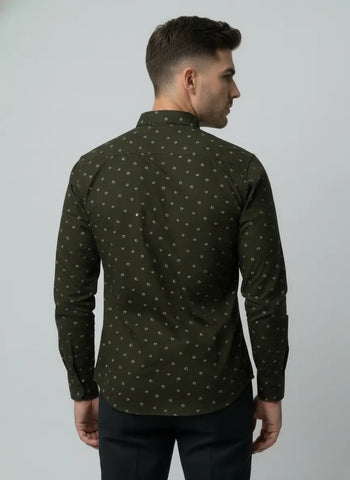 Green Printed Shirt Tim Paris