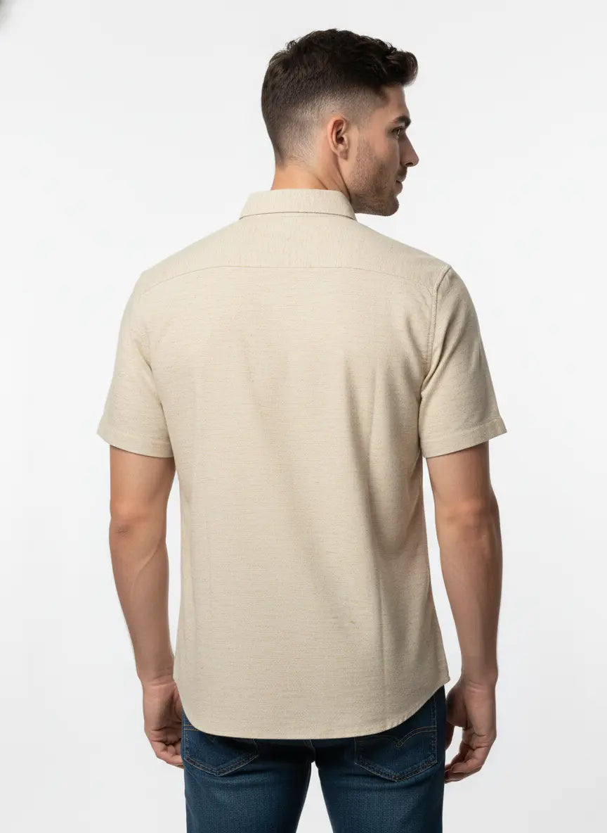 NATURAL SOLID PLAIN SHIRT Tim Paris