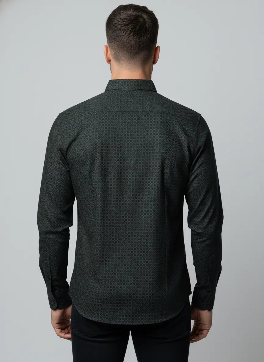 Green Print Shirt Tim Paris
