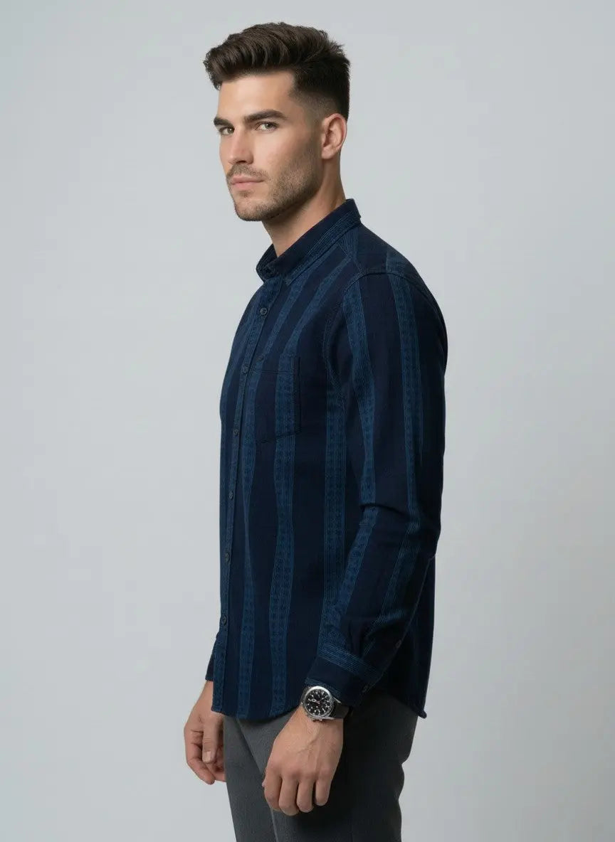 INDIGO STRIPE SHIRT Tim Paris