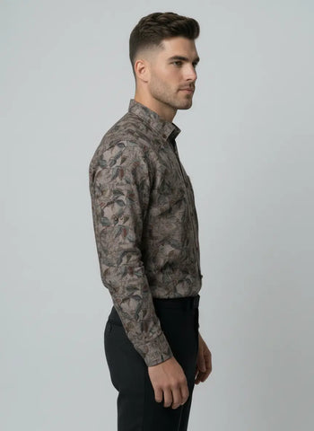 Natural Printed Shirt Tim Paris