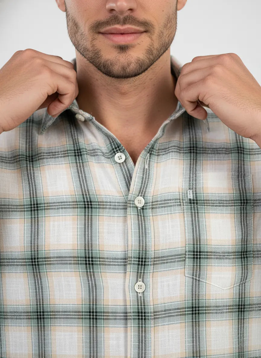 TEAL CHECKS SHIRT Tim Paris