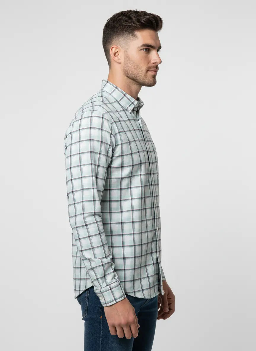 TEAL CHECKS SHIRT Tim Paris