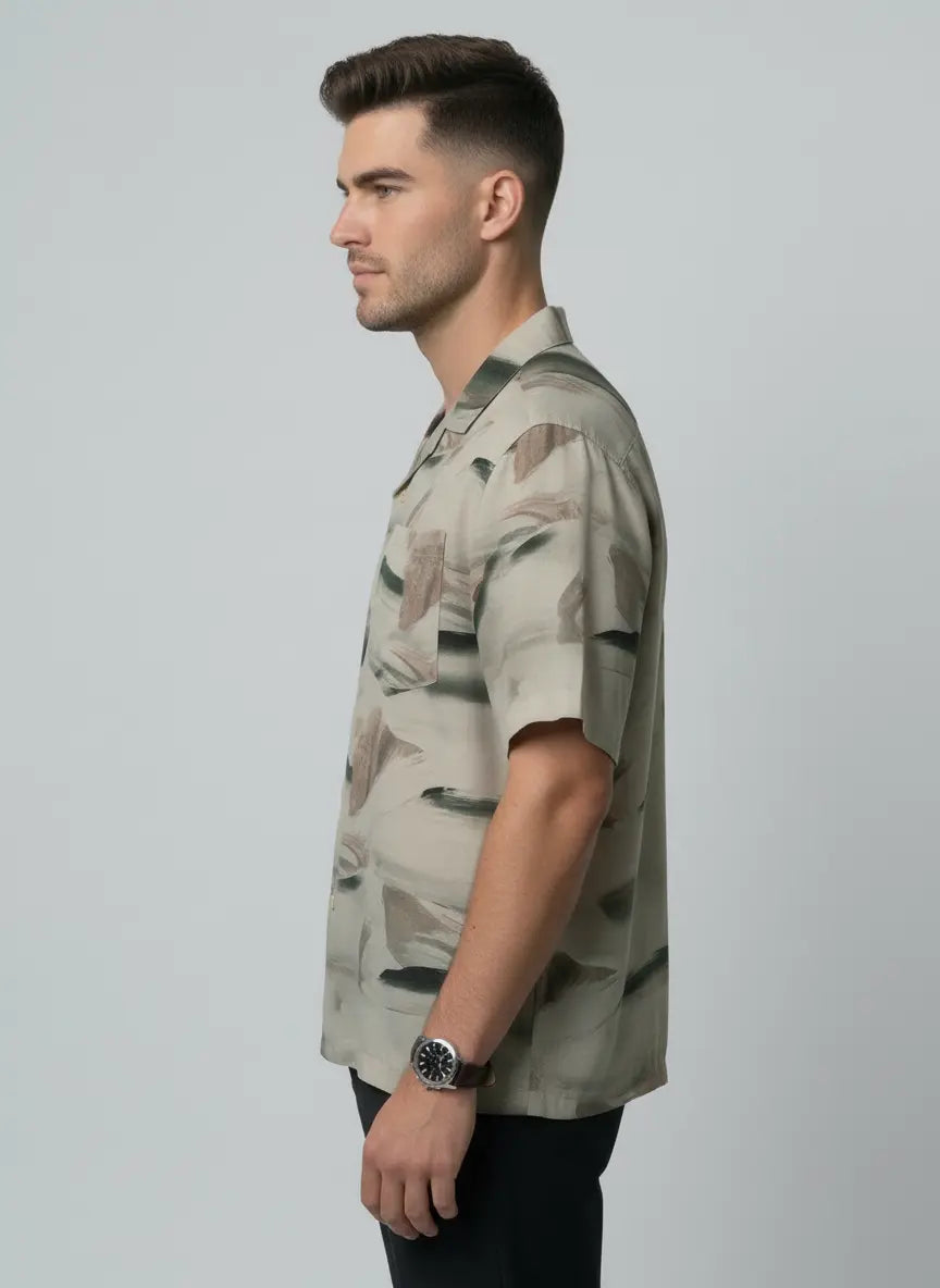 GREEN PRINTED SHIRT Tim Paris