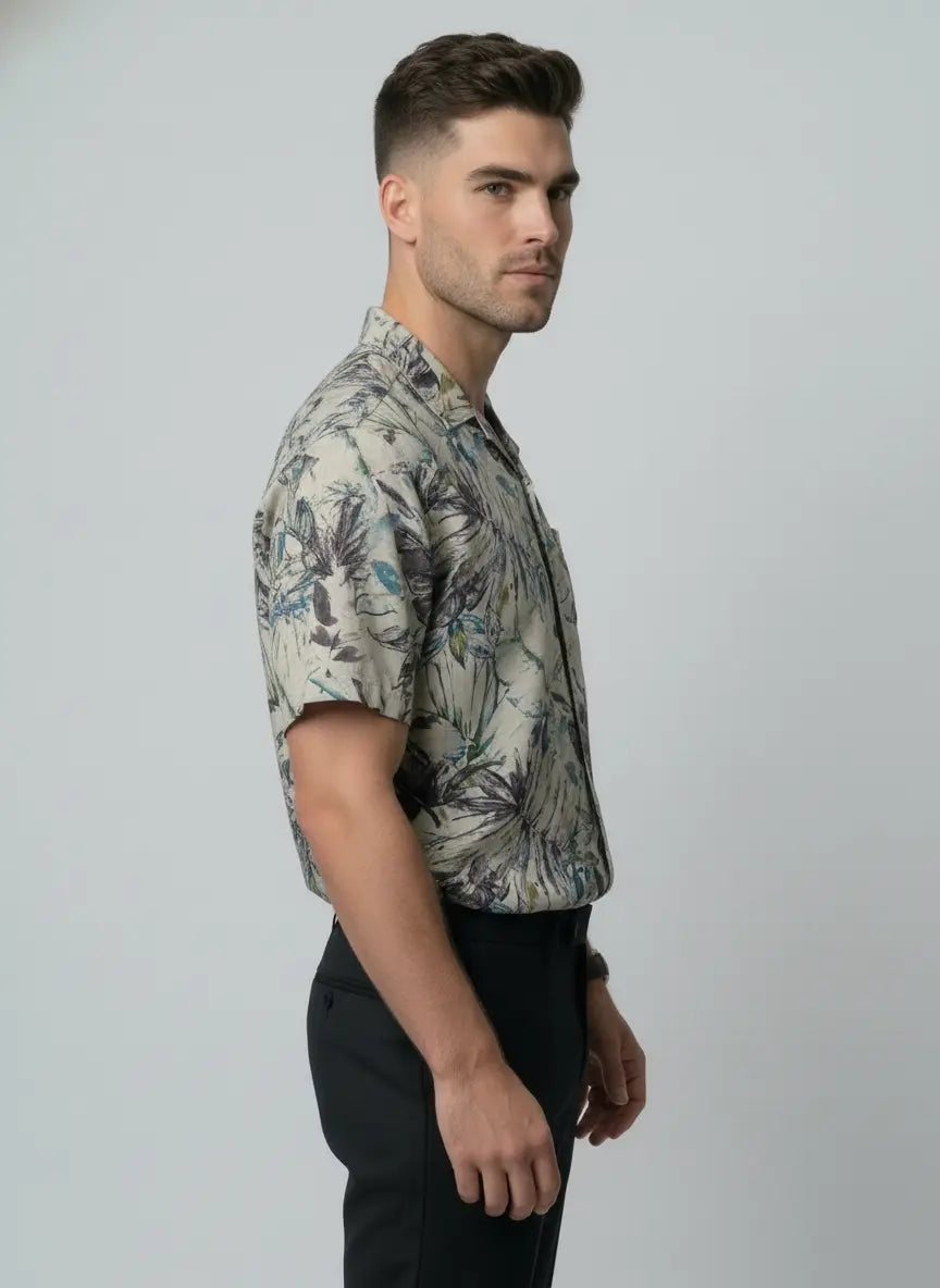 GREEN PRINTED SHIRT Tim Paris