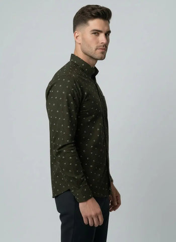 Green Printed Shirt Tim Paris