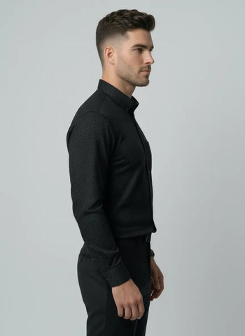 Black Print Printed Shirt Tim Paris