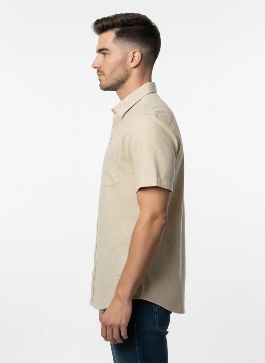 NATURAL SOLID PLAIN SHIRT Tim Paris