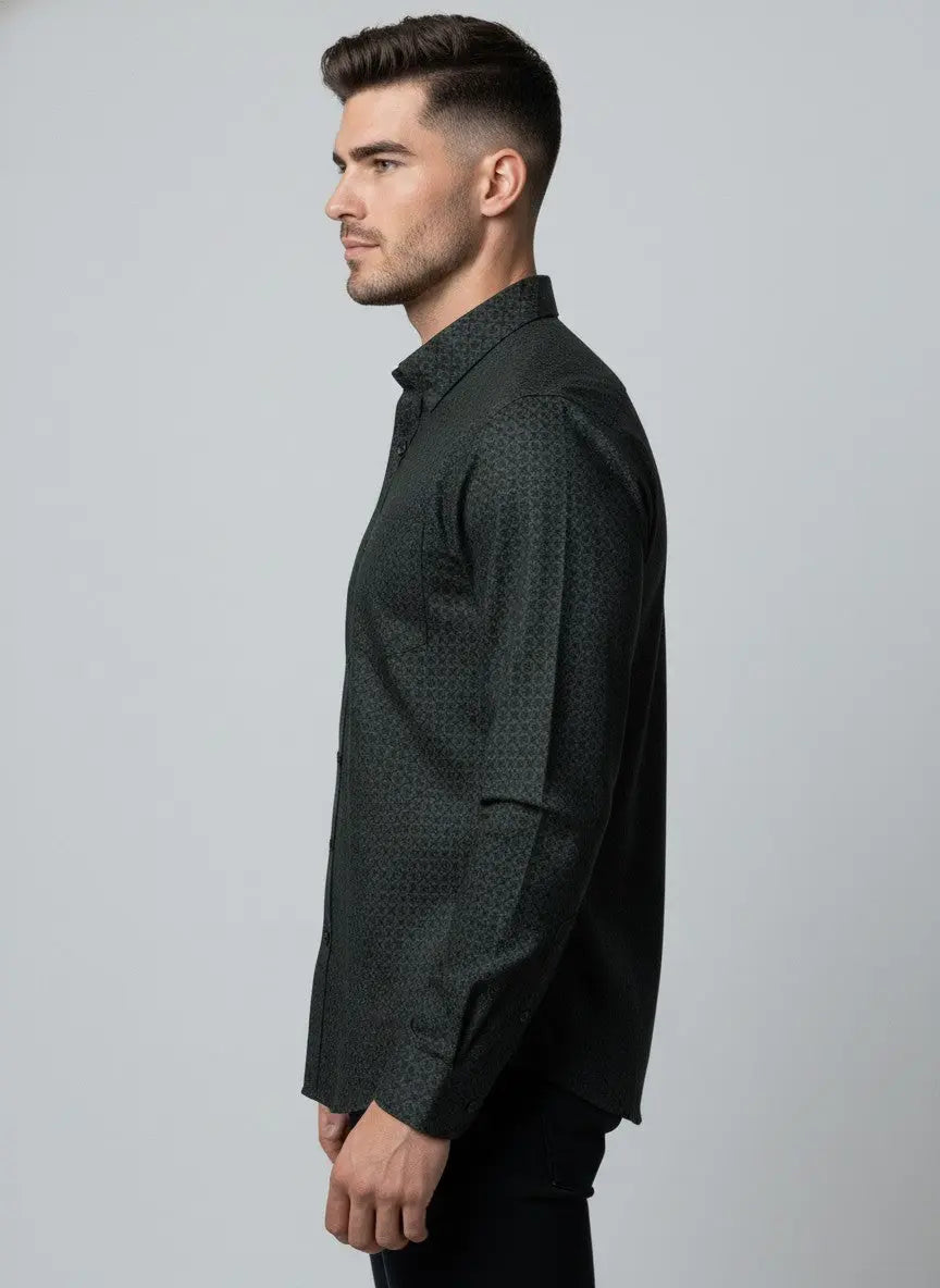 Green Print Shirt Tim Paris