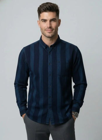 INDIGO STRIPE SHIRT Tim Paris