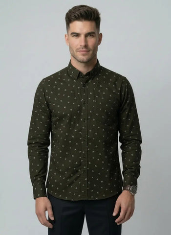 Green Printed Shirt Tim Paris