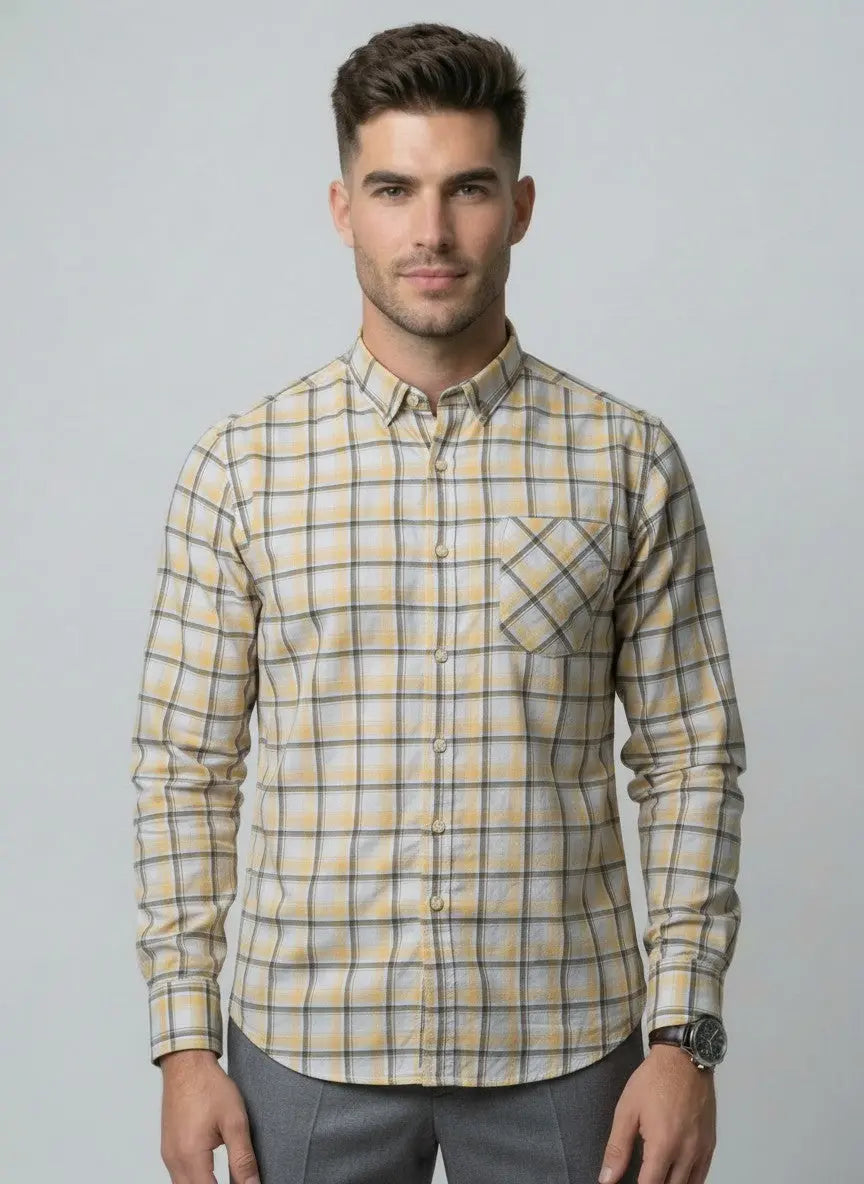 YELLOW CHECKS SHIRT Tim Paris