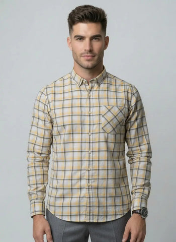 YELLOW CHECKS SHIRT Tim Paris