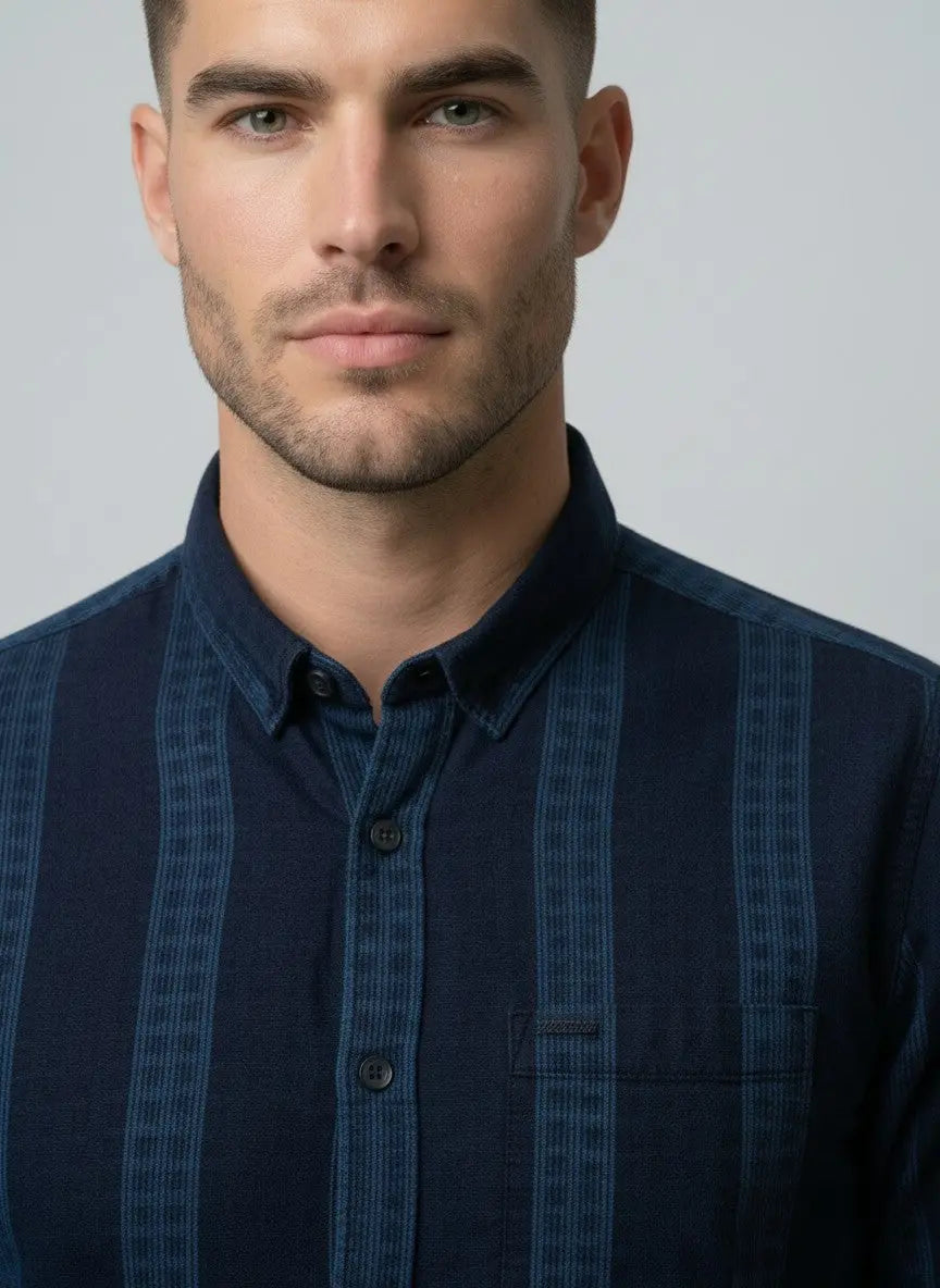 INDIGO STRIPE SHIRT Tim Paris
