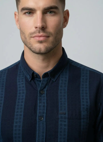 INDIGO STRIPE SHIRT Tim Paris