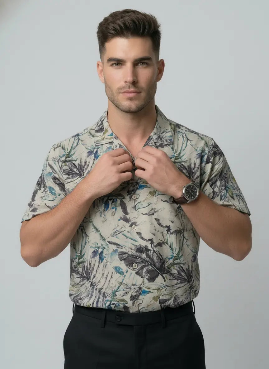 GREEN PRINTED SHIRT Tim Paris